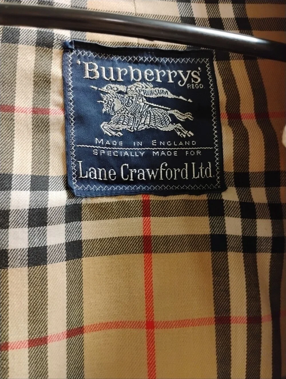 Vintage Burberry Cream/Tan Long Trench Coat with Signature Check Lining - Picture 8 of 14